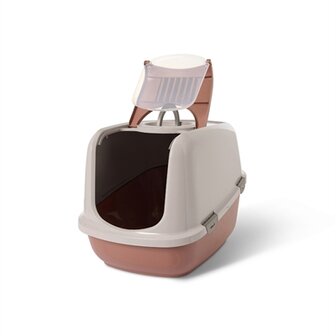 Savic kattenbak nestor jumbo champagne roze / terracotta