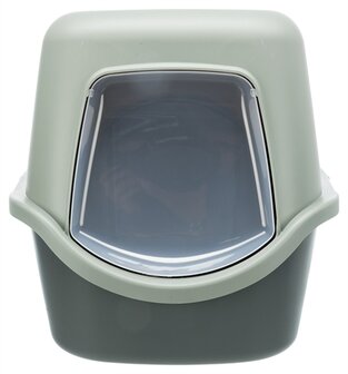 Trixie be eco gerecycled kattenbak vico met kap antraciet/groen
