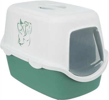 Trixie kattenbak vico met print groen / wit