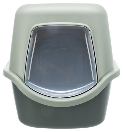 Trixie be eco gerecycled kattenbak vico met kap antraciet/groen