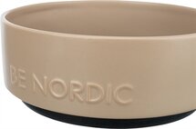 Trixie be nordic voerbak hond keramiek/ rubber taupe