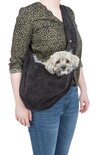 Trixie hondentas buikdrager soft zwart / grijs