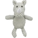 Trixie neushoorn ribstof pluche grijs