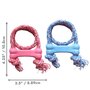 Kong puppy goodie bone rubber met touw roze of lichtblauw assorti